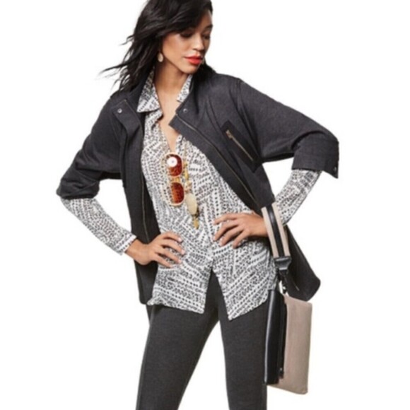 Cabi Love, Carol Collection Gray Mesh Back Utility Jacket, Size XS - Picture 2 of 11